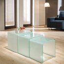 Three Nested Glass Coffee Tables - Dull Polish Glass