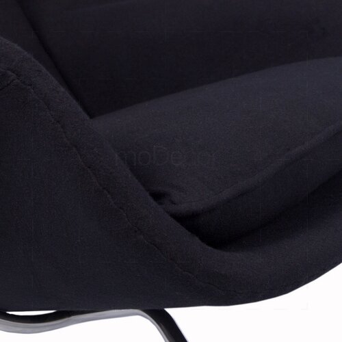 Womb Chair mit Ottomane in Schwarz