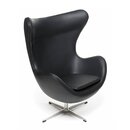 Arne Jacobsen Egg Chair mit schwarzem Leder