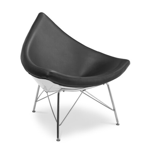 George Nelson Coconut Chair met zwart leer