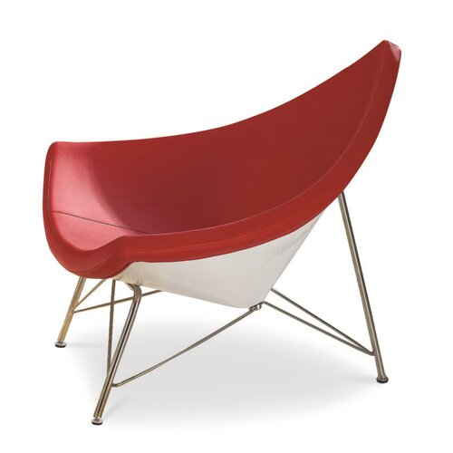 George Nelson Coconut Chair mit rotem Leder