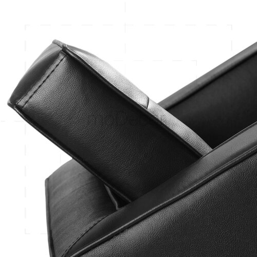 Florence Knoll Sessel mit schwarzem Leder