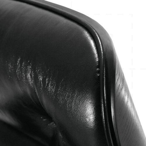 Eames Lounge Chair und Ottomane - Schwarz mit schwarzem Holz