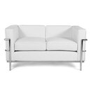 Le Corbusier LC2 Sofa Zweisitzer mit wei�em Leder