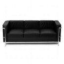 LC6 Sofa Dreisitzer mit schwarzem Leder