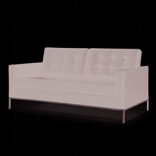 Florence Knoll Petite Zweisitzer mit schwarzem Leder