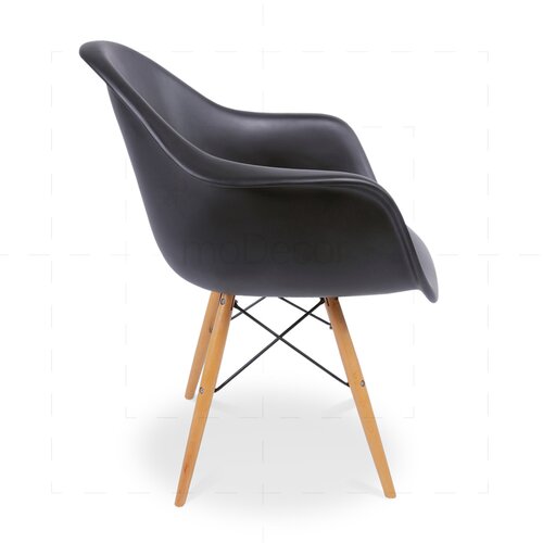 2er Set Eames DAW Stuhl in Schwarz
