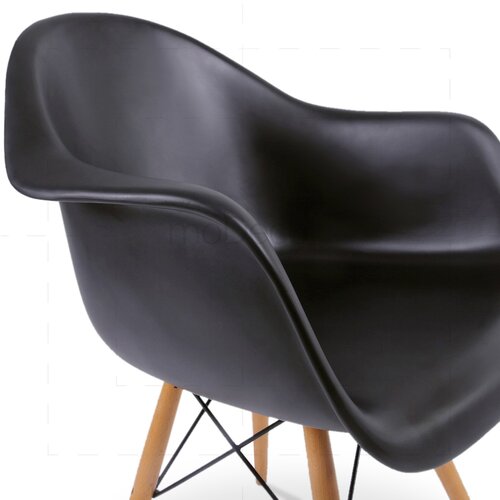 2er Set Eames DAW Stuhl in Schwarz