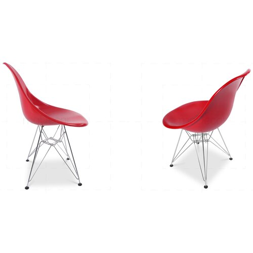 2er Set Eames DSR Stuhl in Rot