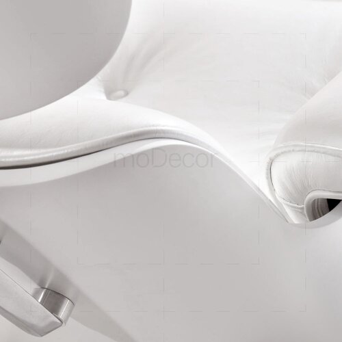 Eames Lounge Chair - Perlwei� mit wei�em Holz