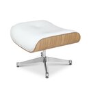 Eames Lounge Ottomane - Wei� mit Eichenholz