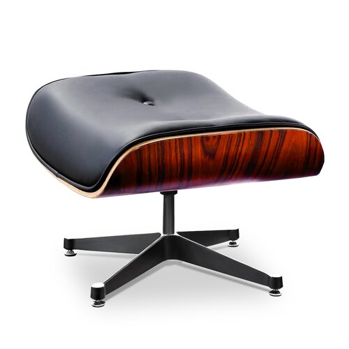 Eames Lounge Ottomane - Schwarz mit Rosenholz
