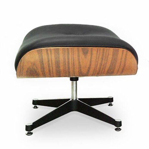 Eames Lounge Ottomane - Schwarz mit Eichenholz