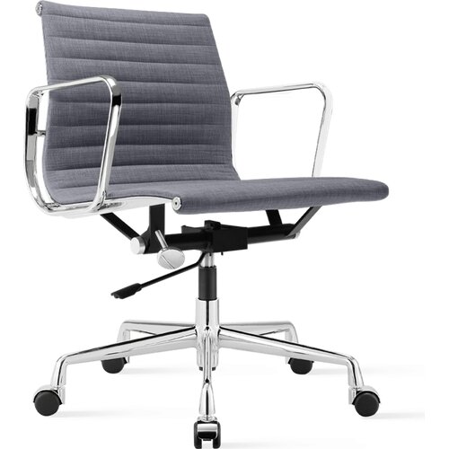 Halbhoher EA 117 Eames B�rostuhl mit Stoffbezug aus Flachgewebe in hellgrau