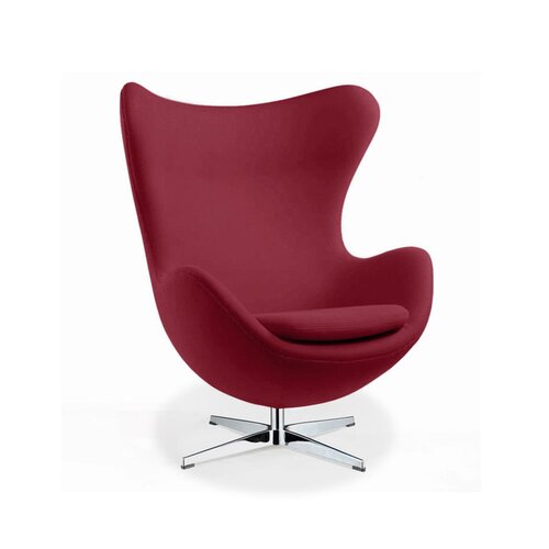Arne Jacobsen Egg Chair mit dunkelrotem Cashmere