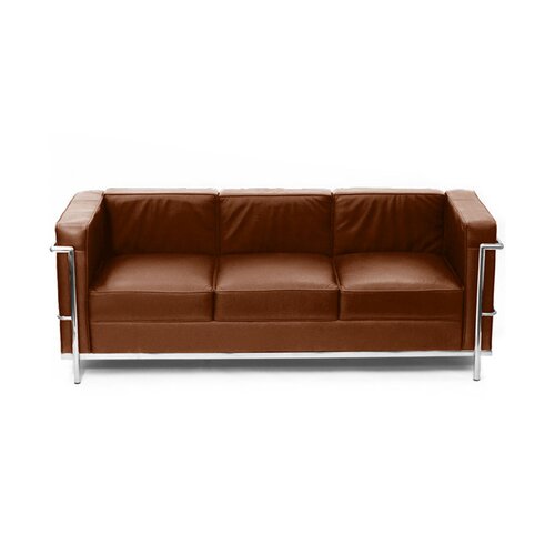 Le Corbusier LC2 Sofa Dreisitzer mit cognac Leder