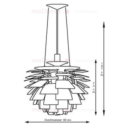 Groe Artichocken Lampe in Kupfer