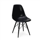 Eames DSW Stuhl in Schwarz mit schwarzem Holz