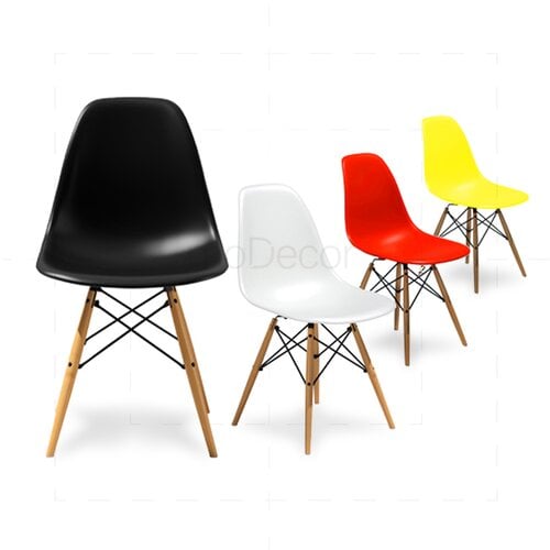 Dining Chair Stuhl in Weiß mit schwarzem Holz