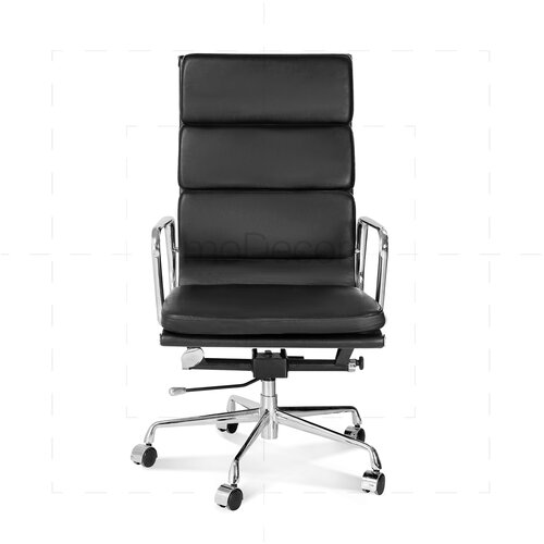 Hoher Eames Office Chair mit weichem Polster in Schwarz