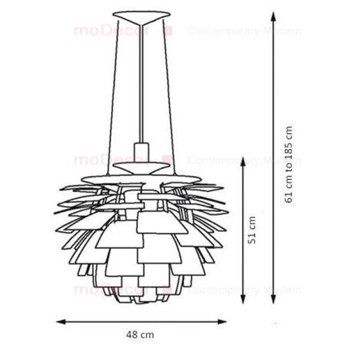 Kleine Poul Henningsen Artichoke Lamp in Silber