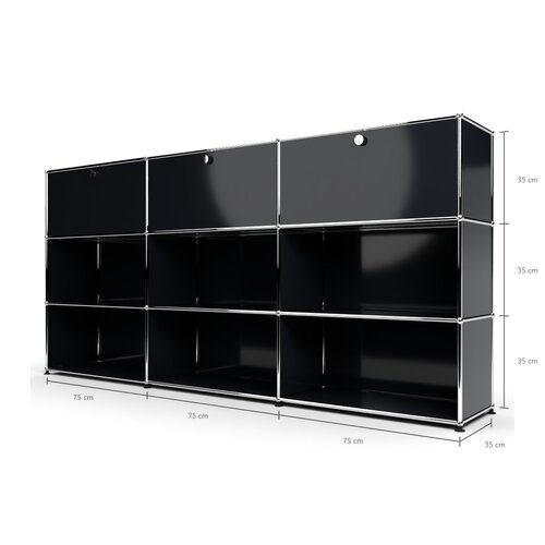 Highboard 3x3 mit 3 Klapptren oben